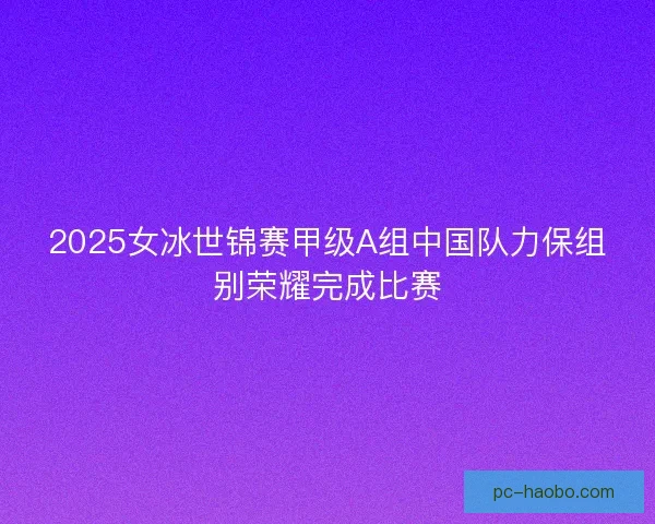 2025女冰世锦赛甲级A组中国队力保组别荣耀完成比赛